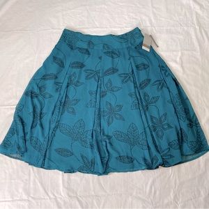 Hillard & Hanson Blue Floral Vintage Skirt